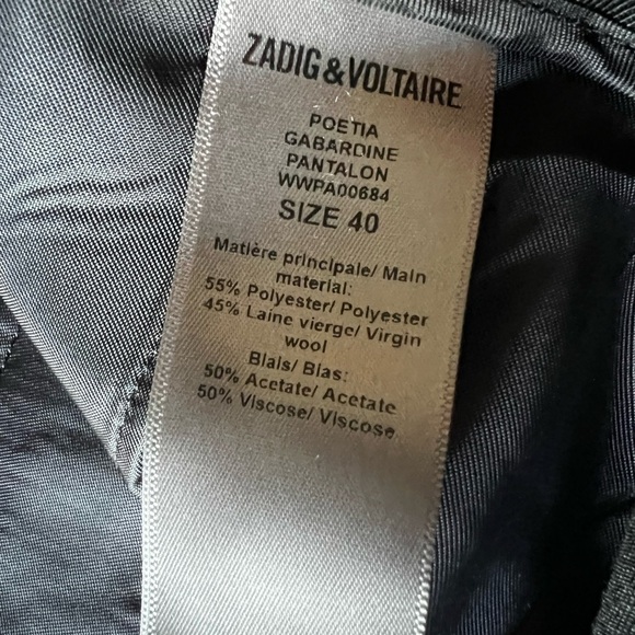 Zadig&Voltaire
Poetia turn-up hem gabardine trousers - Picture 13 of 14